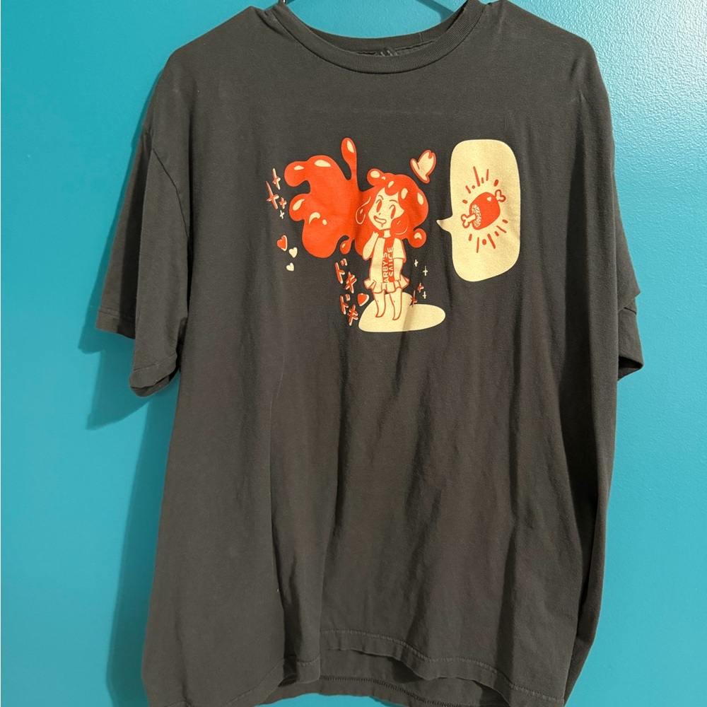Arby’s Black Tee with Red and Cream Cartoon Graphic